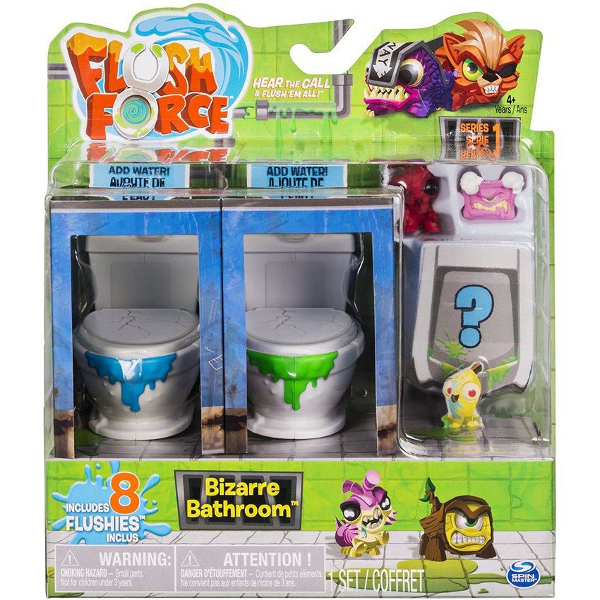 SPIN MASTER - Muñecos flush force serie 1 set 8 figuras sorpresa de baño