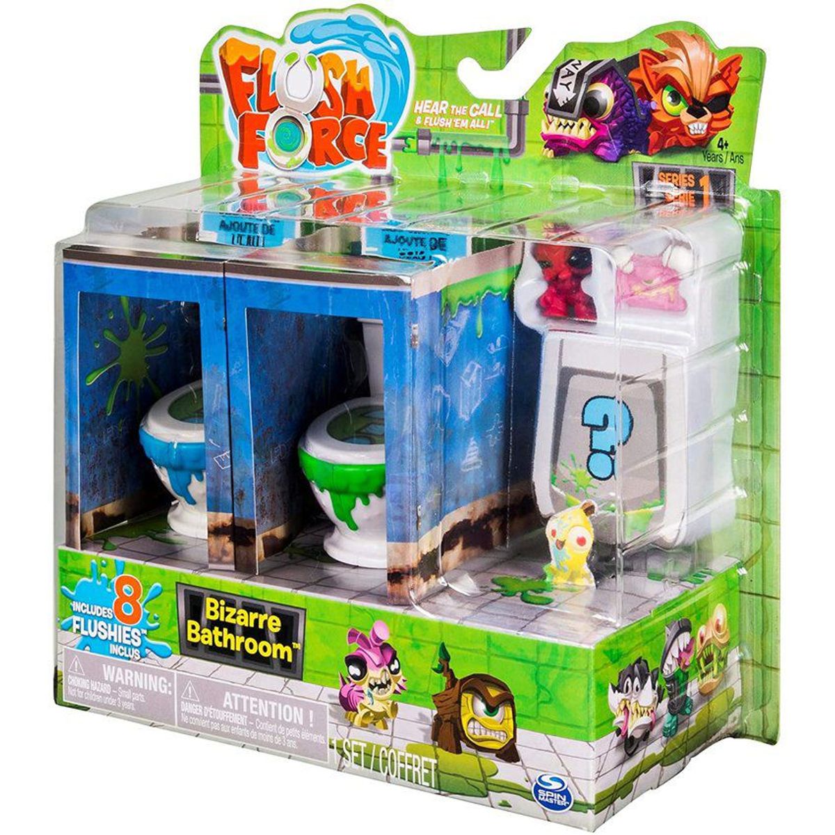 SPIN MASTER - Muñecos flush force serie 1 set 8 figuras sorpresa de baño