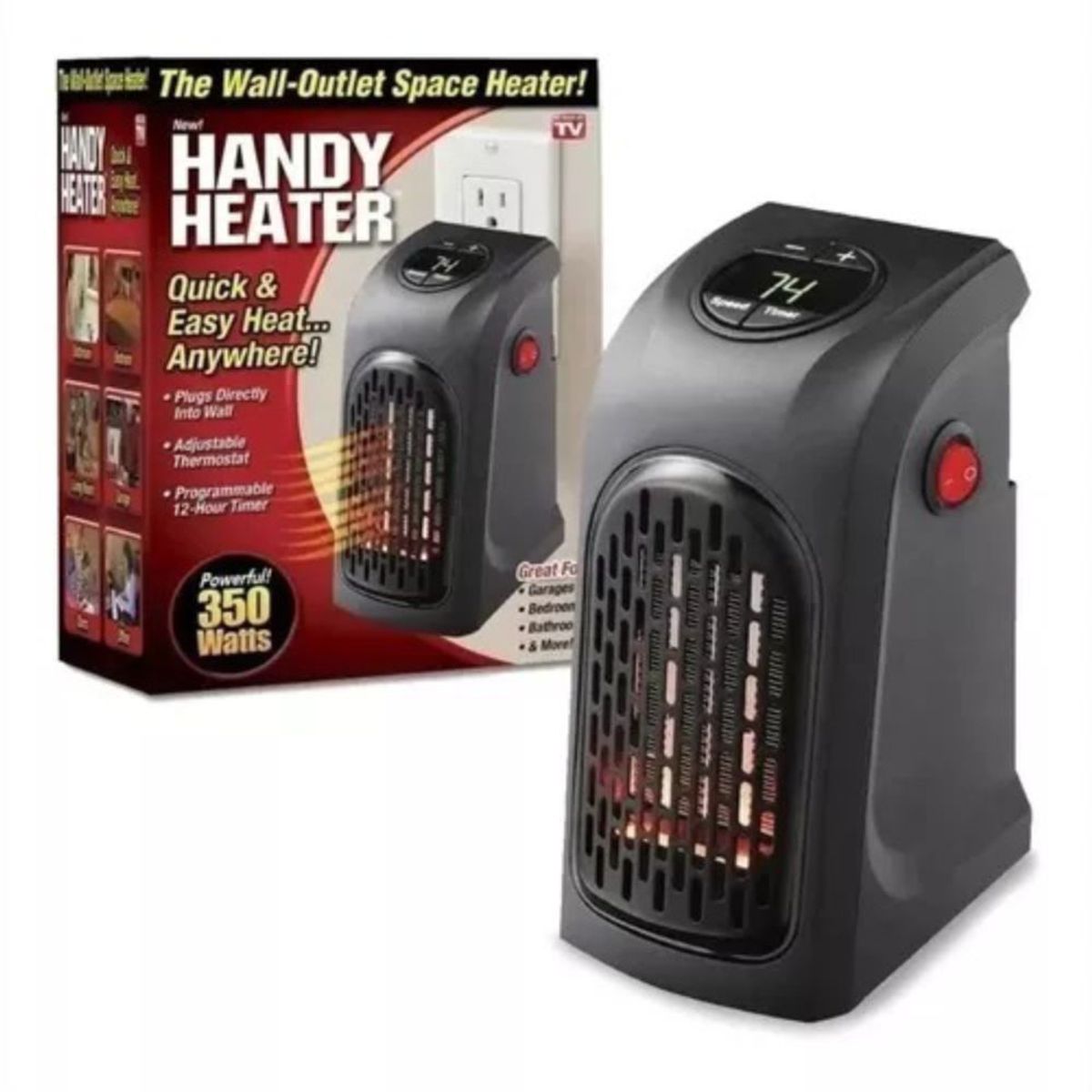 TECNOHOGAR JS - Calentador Ambiente Portátil Handy Heater Calefacción