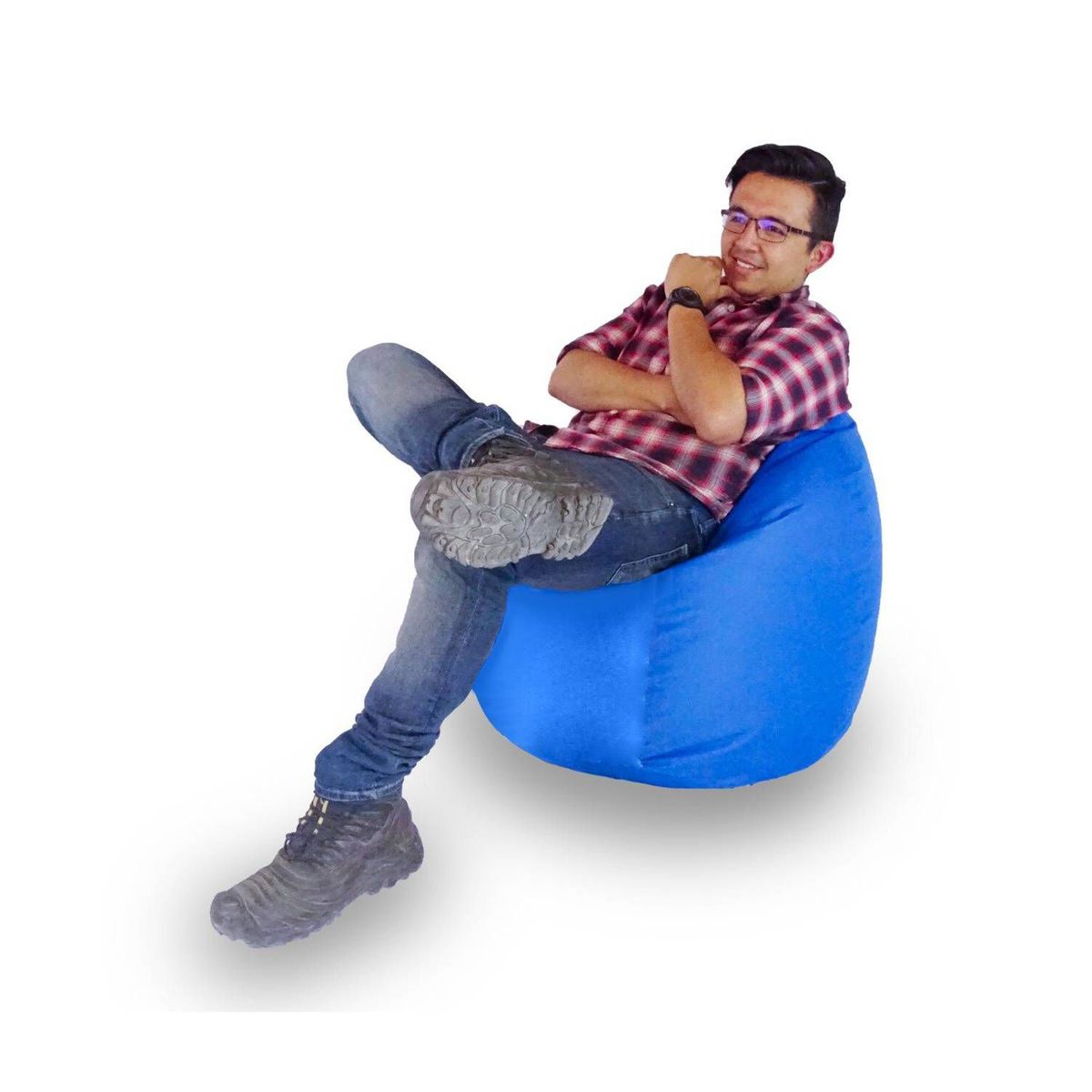 ESTILO RELAX - Puff Silla Bubble Classic En Talla S - Azul - Estilo Relax