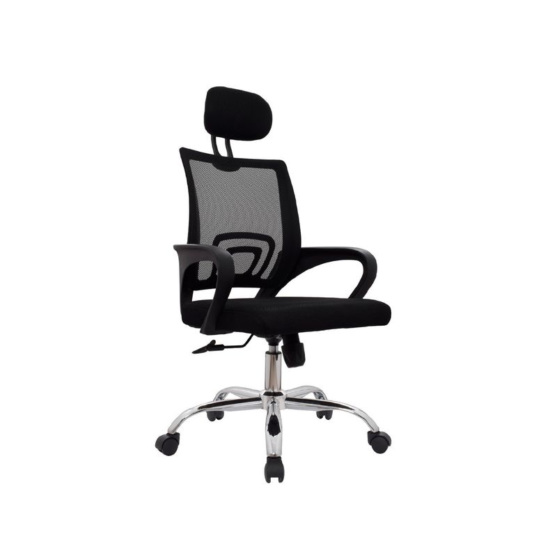 BONNO - Silla Oficina Con Cabecero Atlantis Negro XJ Bonno
