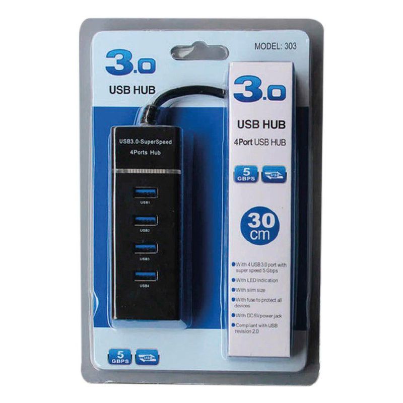 GENERICO - Hub usb 4 puertos extensión multipuerto adaptador usb 3.0
