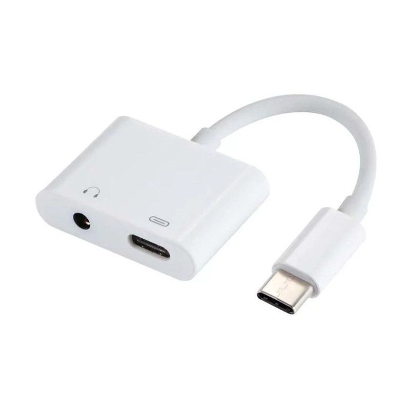 GENERICO - Cable adaptador usb tipo c a audio auxiliar 35mm y carga