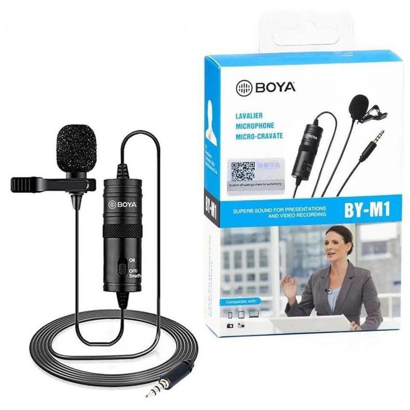 GENERICO - Micrófono solapa de condensador, boya by-m1, cable 6 metros
