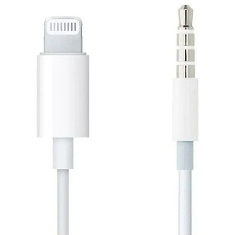 GENERICO - Cable adaptador auxiliar jack 3.5 mm a lightning blanco