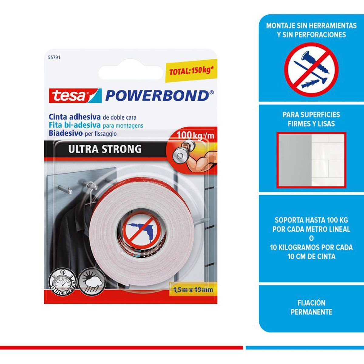 TESA - Cinta doble faz ultra strong 19mmx1.5m tesa