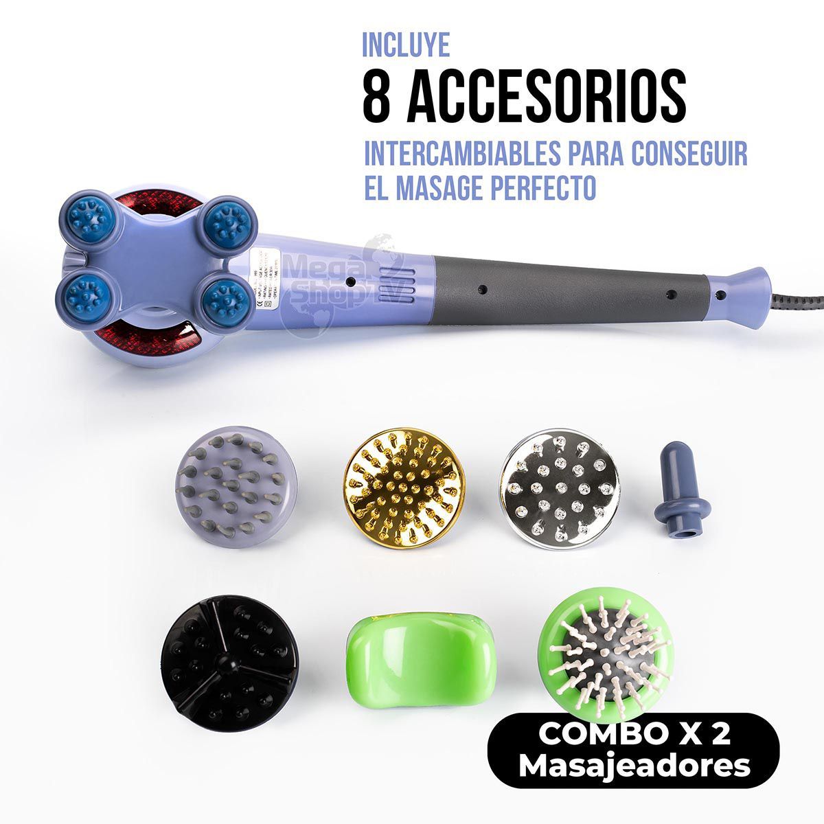 STYLE STARS - Combo Dos Masajeadores eléctricos 8en1 corporal