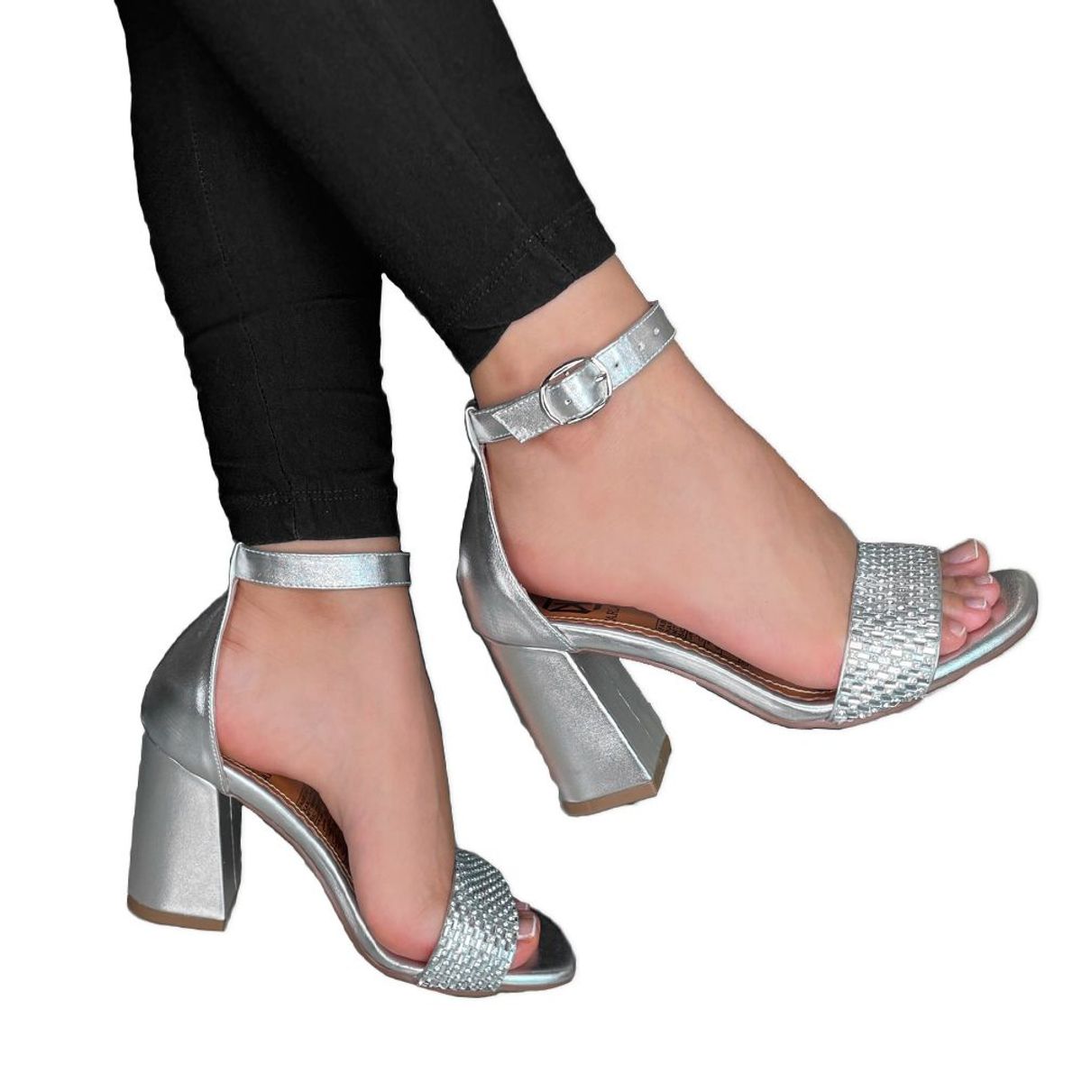 KARLA CHACON - Sandalia De Tacon Dama Mujer Karla Chacon Melody Plata