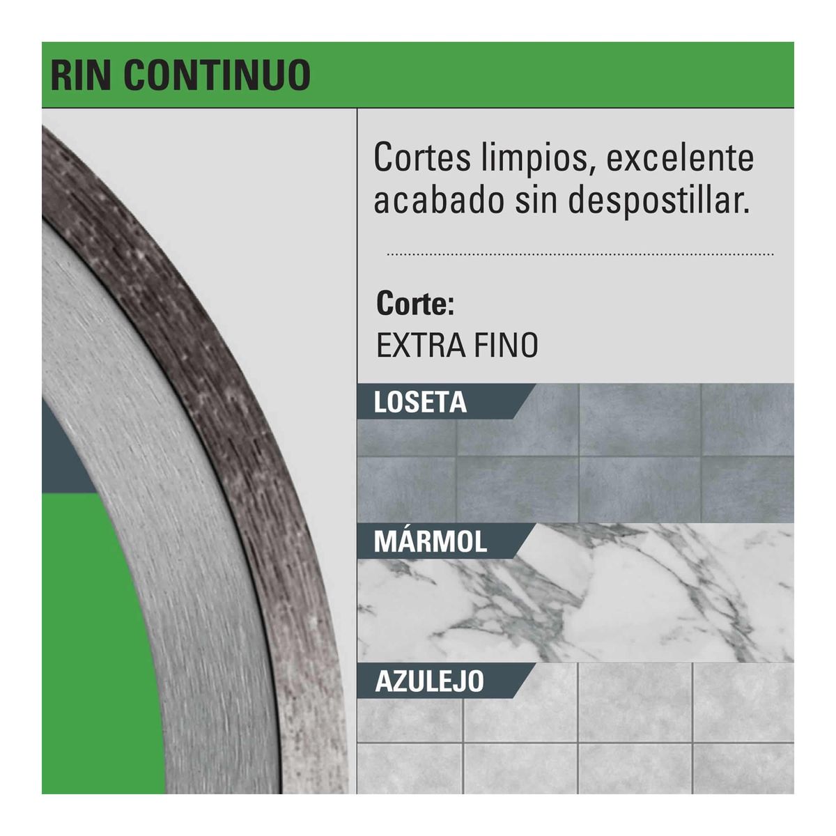 TRUPER - Disco De Diamante Rin Continuo De 4.1/2", Centro 7/8" Truper
