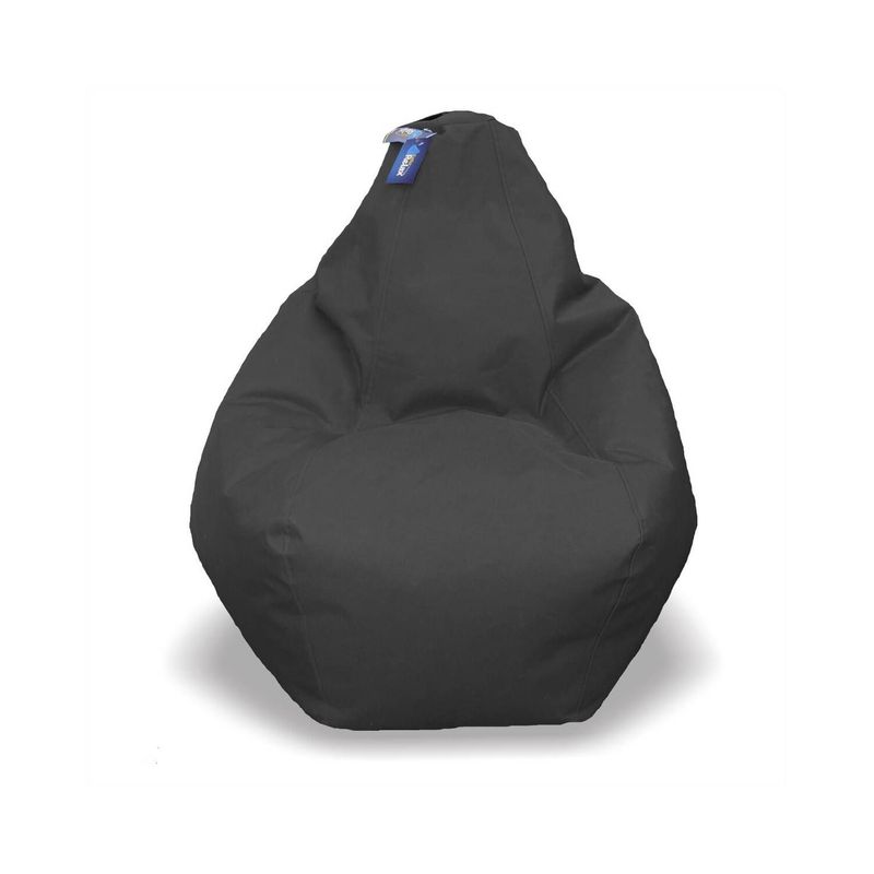 ESTILO RELAX - Silla Puff Pera Talla L - Negro - Cuerotex