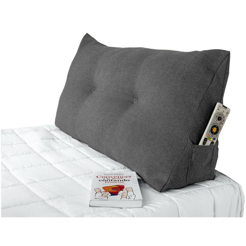 ESTILO RELAX - Cojín TV - Cojín de Lectura - Cama Doble - Gris