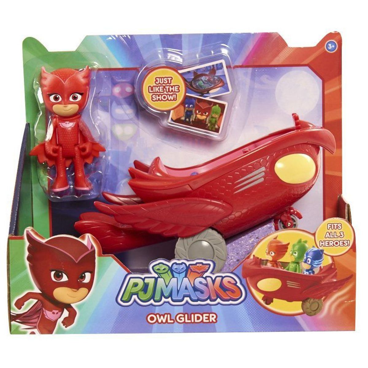 PJ MASKS - Vehiculo Pj Masks Heroes En Pijama Búho Ululette Rojo