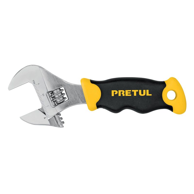 PRETUL - Llave Expansiva Loro De 6" Corta, Mango Comfort Grip Pretul