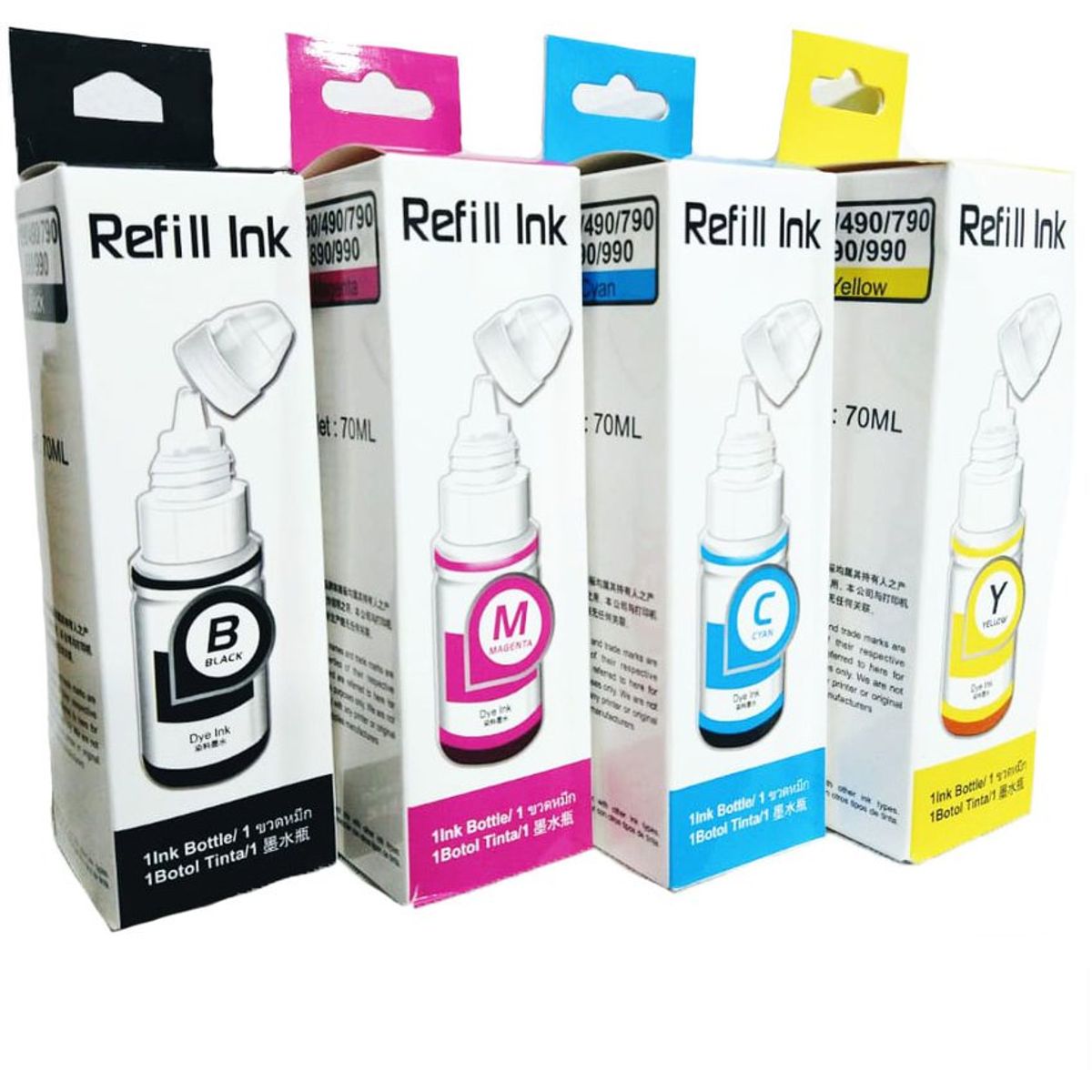GENERICO - Tinta 190 generica compatible con impresoras canon G2100 G3100 Kit X 4