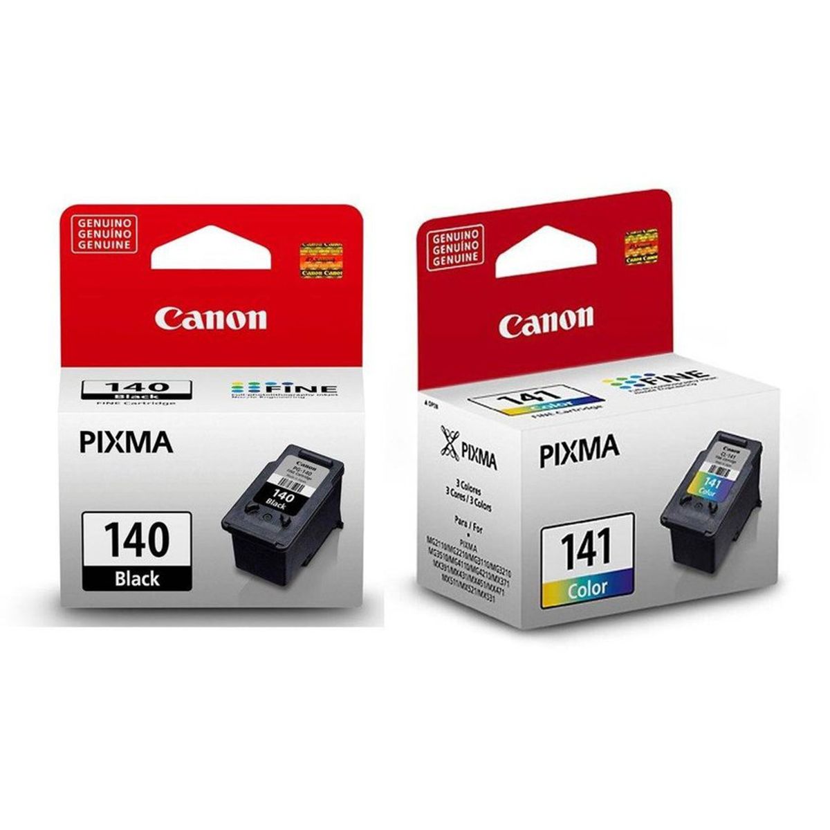 CANON - Cartucho canon 140XL negro 141 XL tricolor para impresoras mg2210