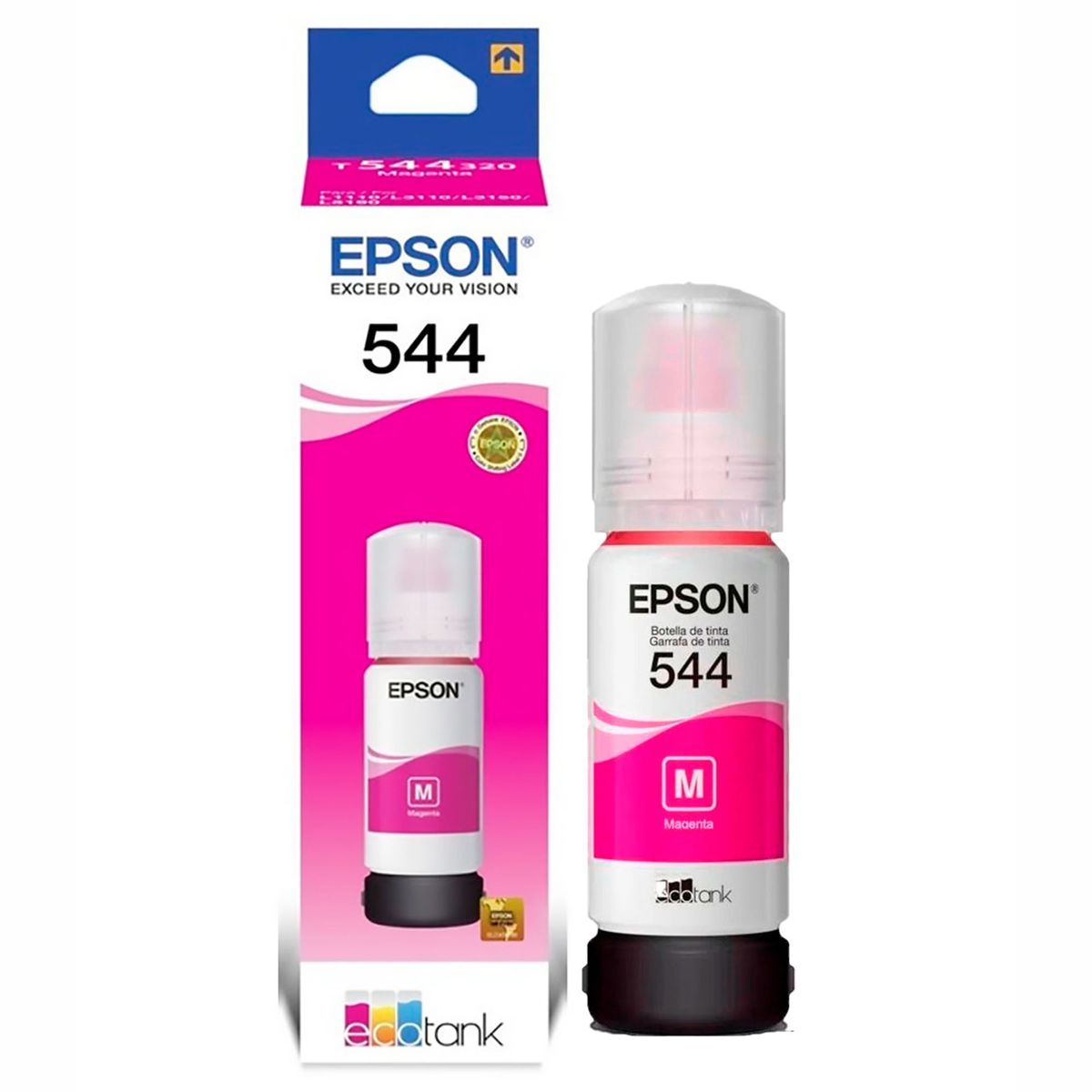 EPSON - Tinta 544 Epson para impresoras L1110 L3110 L3150 L5190 magenta