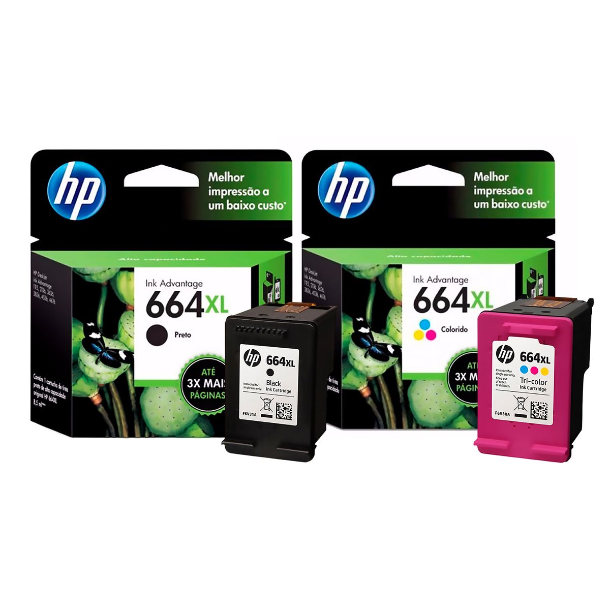 HP - Cartucho hp 664xl negro y tricolor para impresora hp 4535 kit x 2