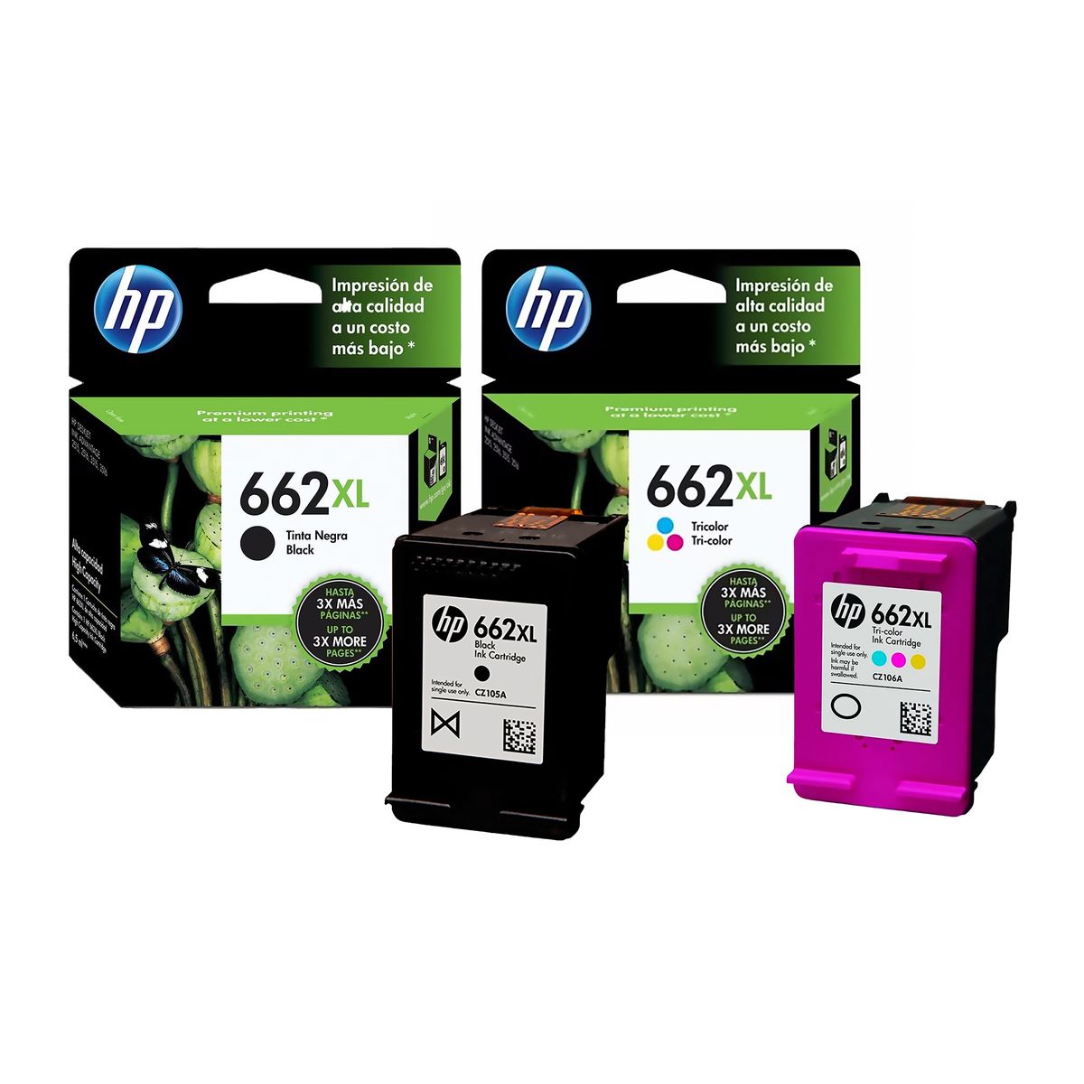 HP - Cartucho hp 662xl negro y tricolor para hp 2515 kit X 2