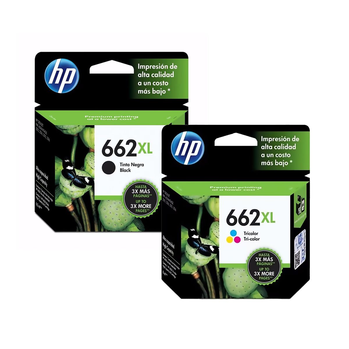 HP - Cartucho hp 662xl negro y tricolor para hp 2515 kit X 2