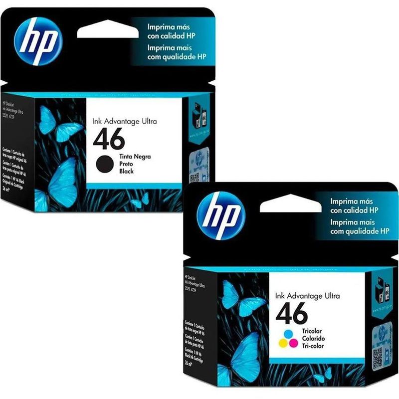 HP - Cartuchos hp 46 negro y tricolor para impresoras desjet 2529 4729