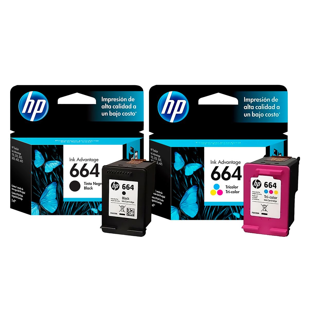 HP - Cartucho 664 Hp negro y tricolor para impresoras 2135 2675