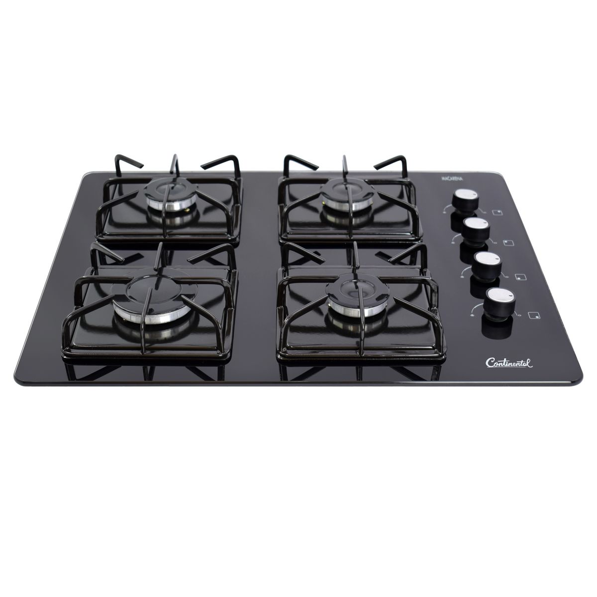 CONTINENTAL - Estufa Empotrable 4 Puestos Vidrio Templado 62x52 cm Gas Natural - 5692