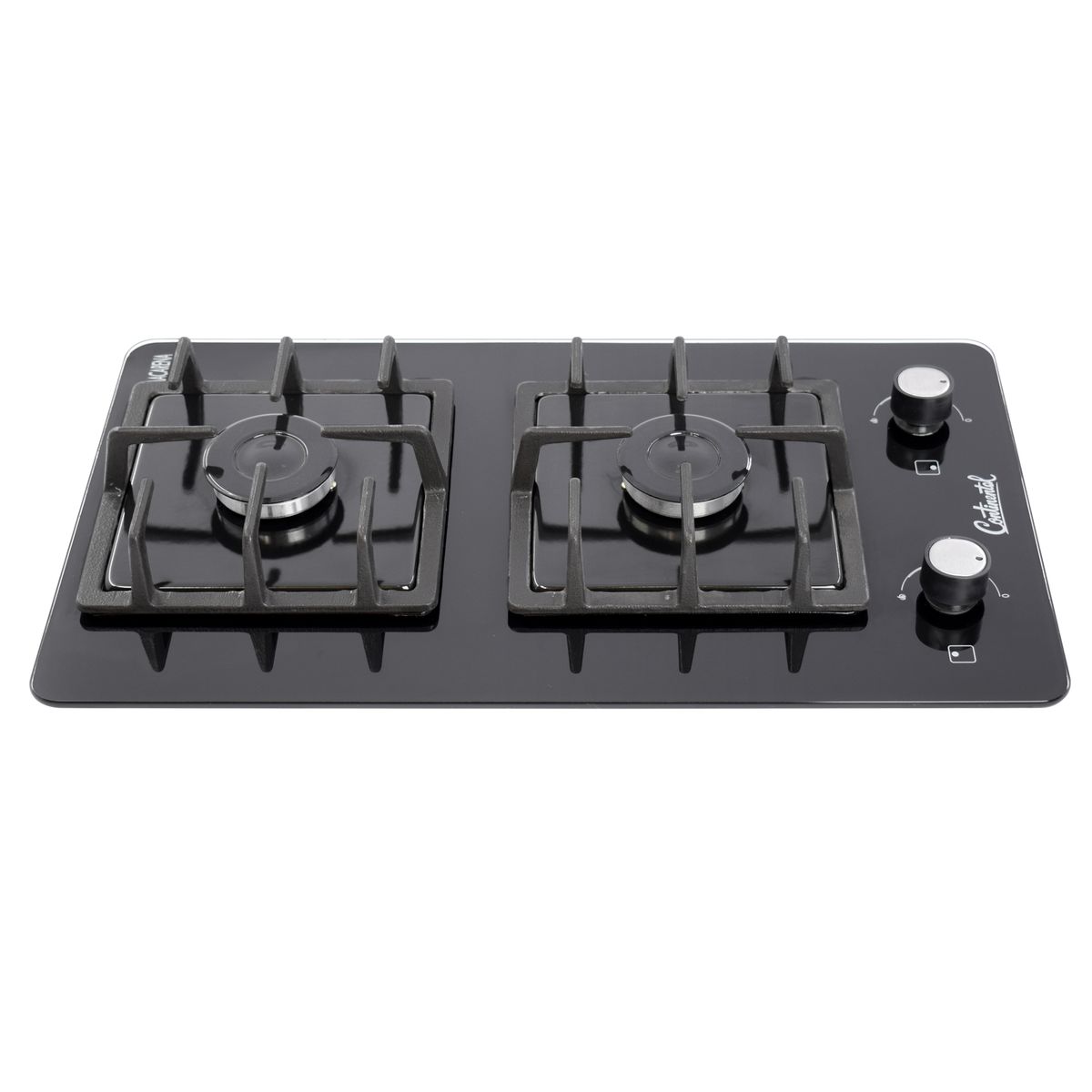 CONTINENTAL - Estufa Empotrable 2 puestos 52x31 Gas Natural Vidrio Templado 6026 Continental