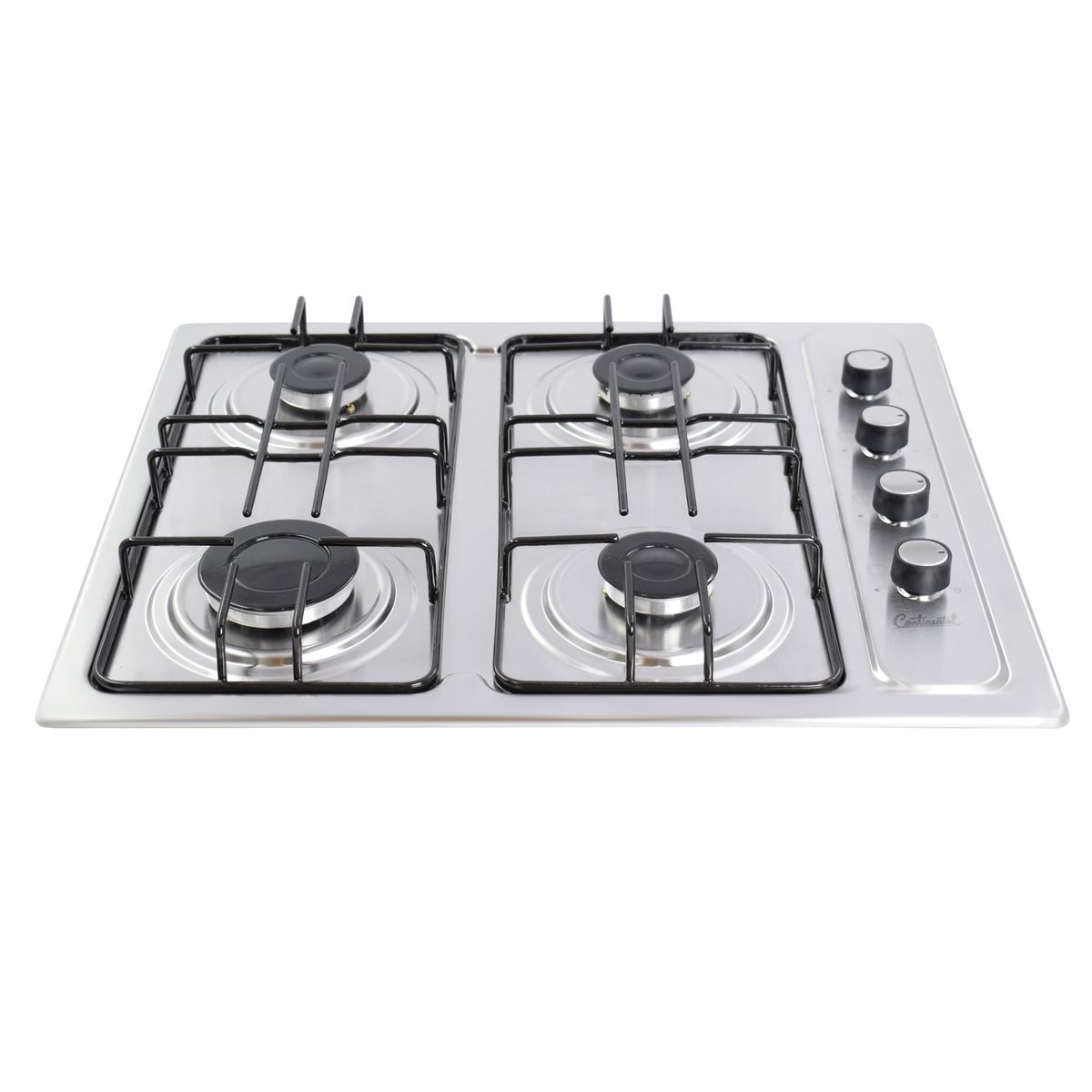 CONTINENTAL - Estufa Empotrable 4 Puestos 61x51 Gas Propano Acero Inoxidable 5524 Continental
