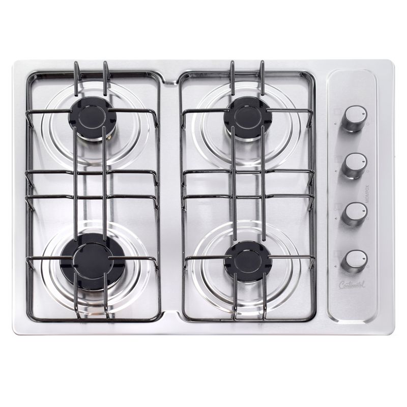 CONTINENTAL - Estufa Empotrar Acero Inoxidable Con Encendido 61x51 cm Gas Propano-5524