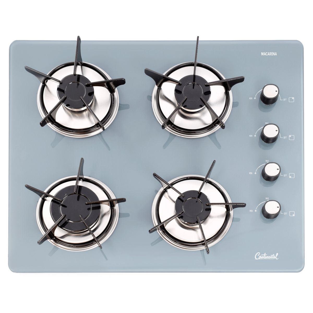 CONTINENTAL - Estufa Empotrar Vidrio Templado 62x52 cm Gris Gas Natural – 6583