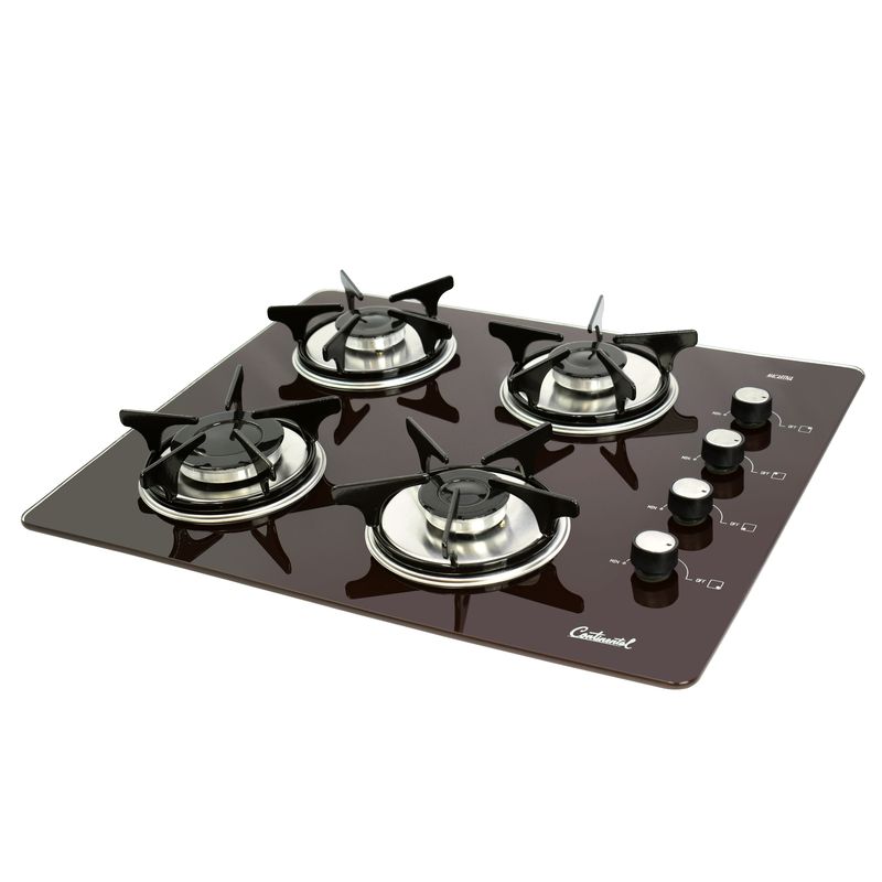 CONTINENTAL - Estufa Empotrar Vidrio Templado 62x52 cm Café Gas Natural – 6620