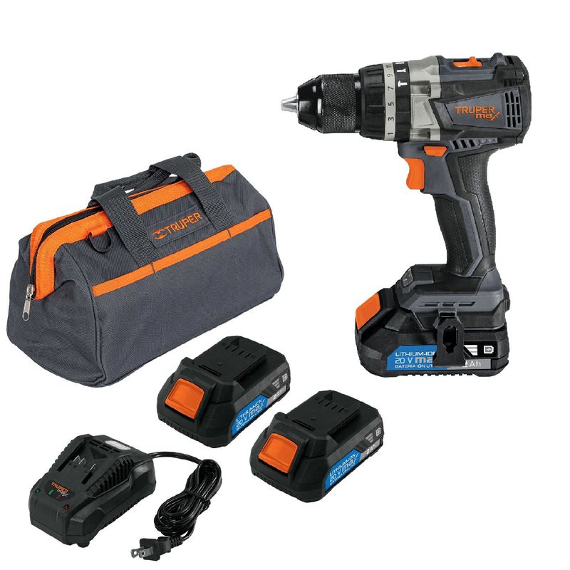 TRUPER - Taladro Percutor Inalámbrico De 1/2", 20 V Y Torque 39 Nm Truper