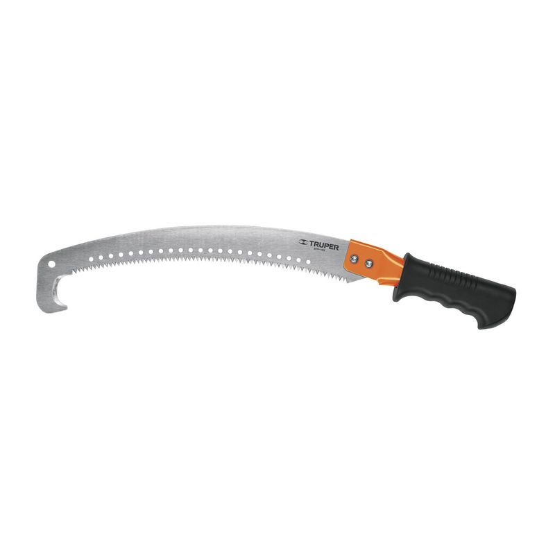 TRUPER - Serrucho Curvo Cortador De Ramas Con Gancho, Cuchilla 16" Truper