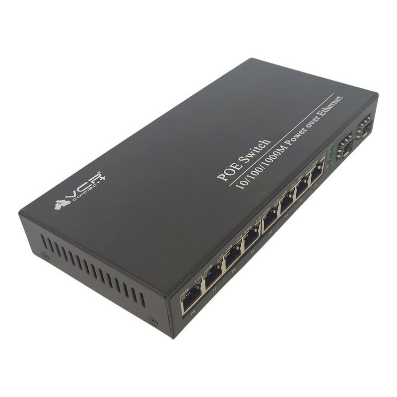 VCP - Switch 8 Puertos Poe 10/100/1000mbps + 2 Puertos Sfp