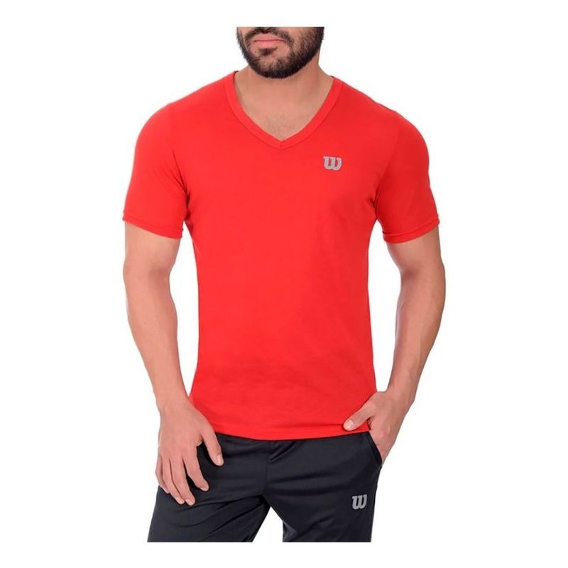 WILSON - Camiseta Cuello En V Hombre Wilson Gym Fitness.