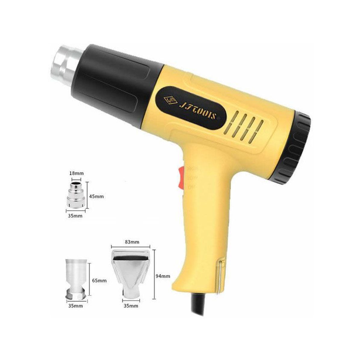 GENERICO - Pistola de calor aire caliente 2000w 300-600 °c 2 velocidades