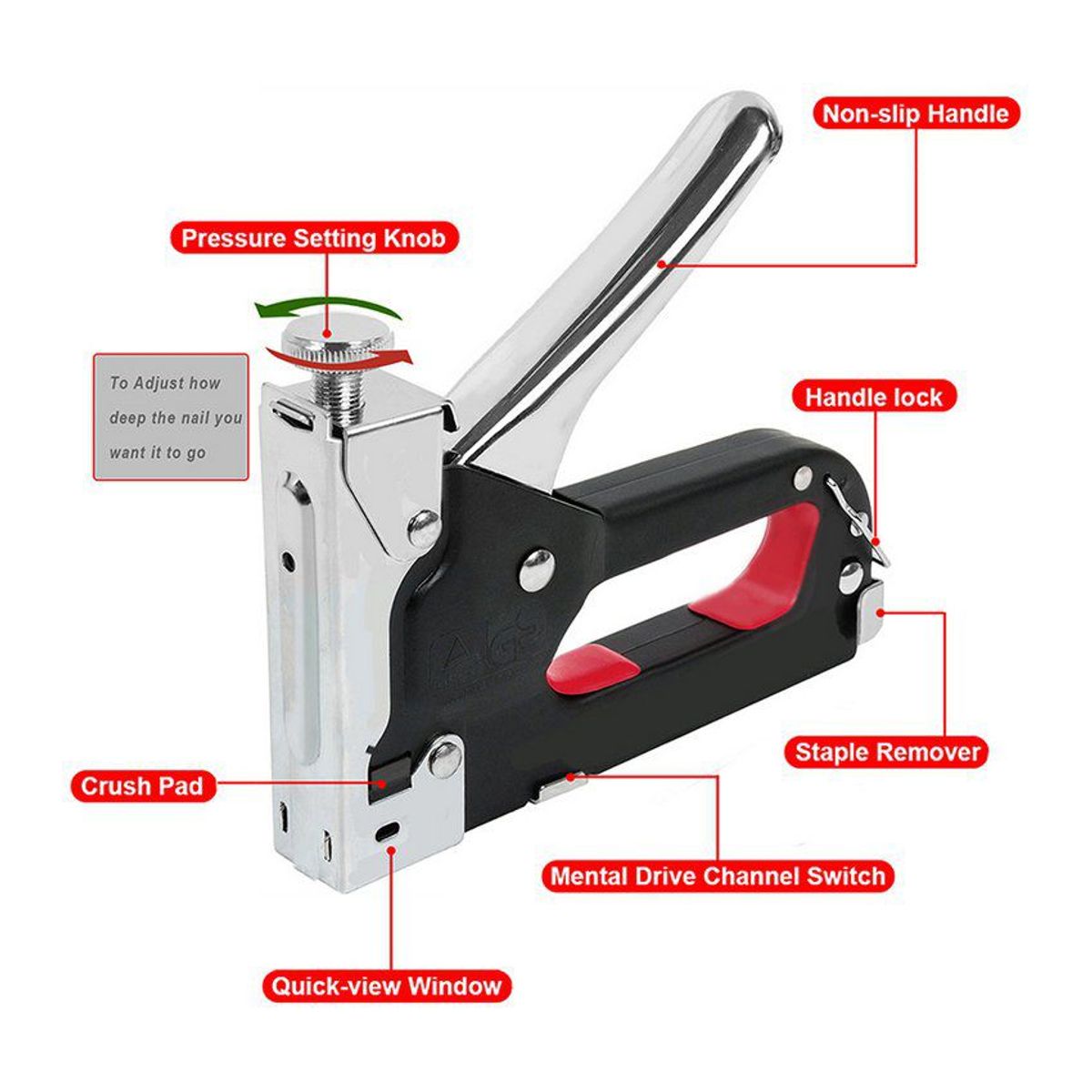 GENERICO - Grapadora tapiceria industrial 3 en 1 profesional incluye grapas