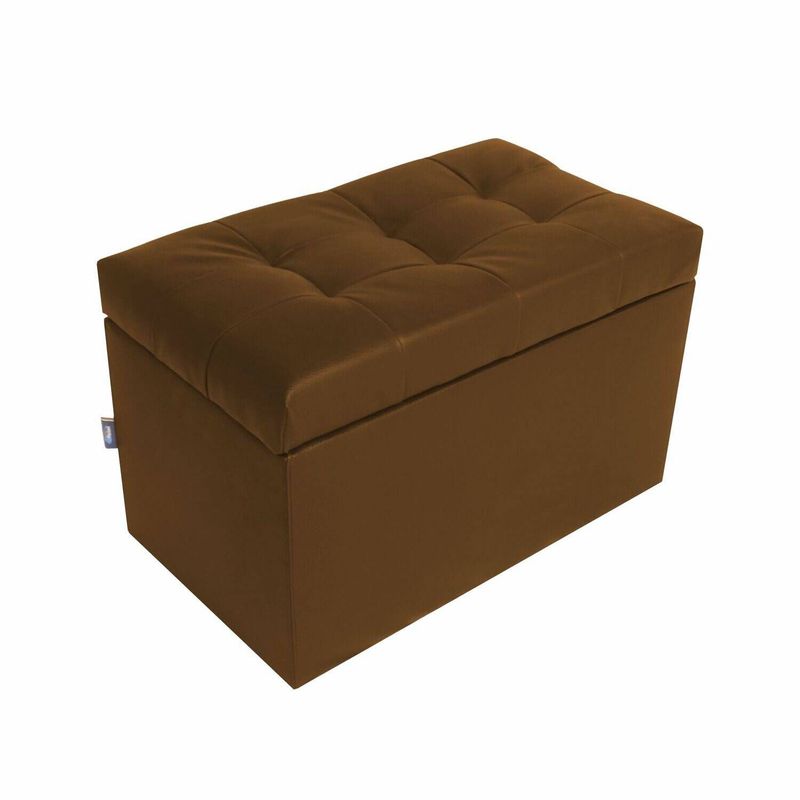 ESTILO RELAX - Puff Baúl Zapatero en Cuerotex - Grande - Marrón