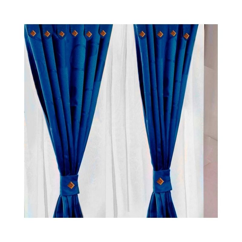 LENCICOL - Cortina Jacquard Azul Oscuro 280m200m