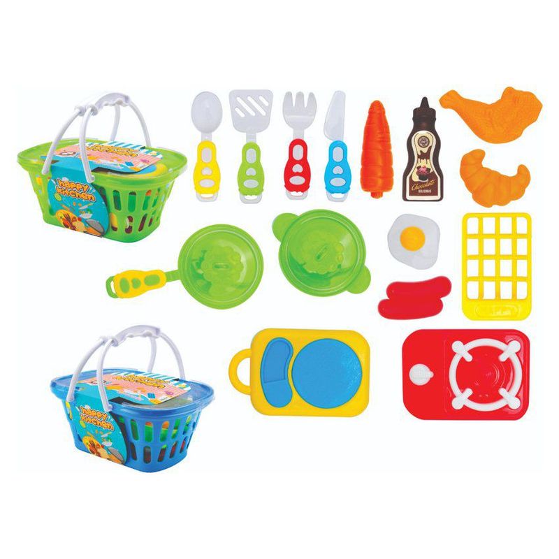 JUGUETELANDIA - SET COCINA HAPPY CANASTA PARA NIÑOS