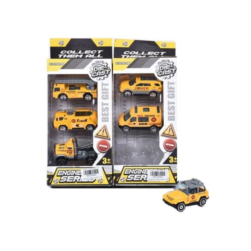 JUGUETELANDIA - SET CARROS METALICOS CONSTRUCCION X 3 CAJA