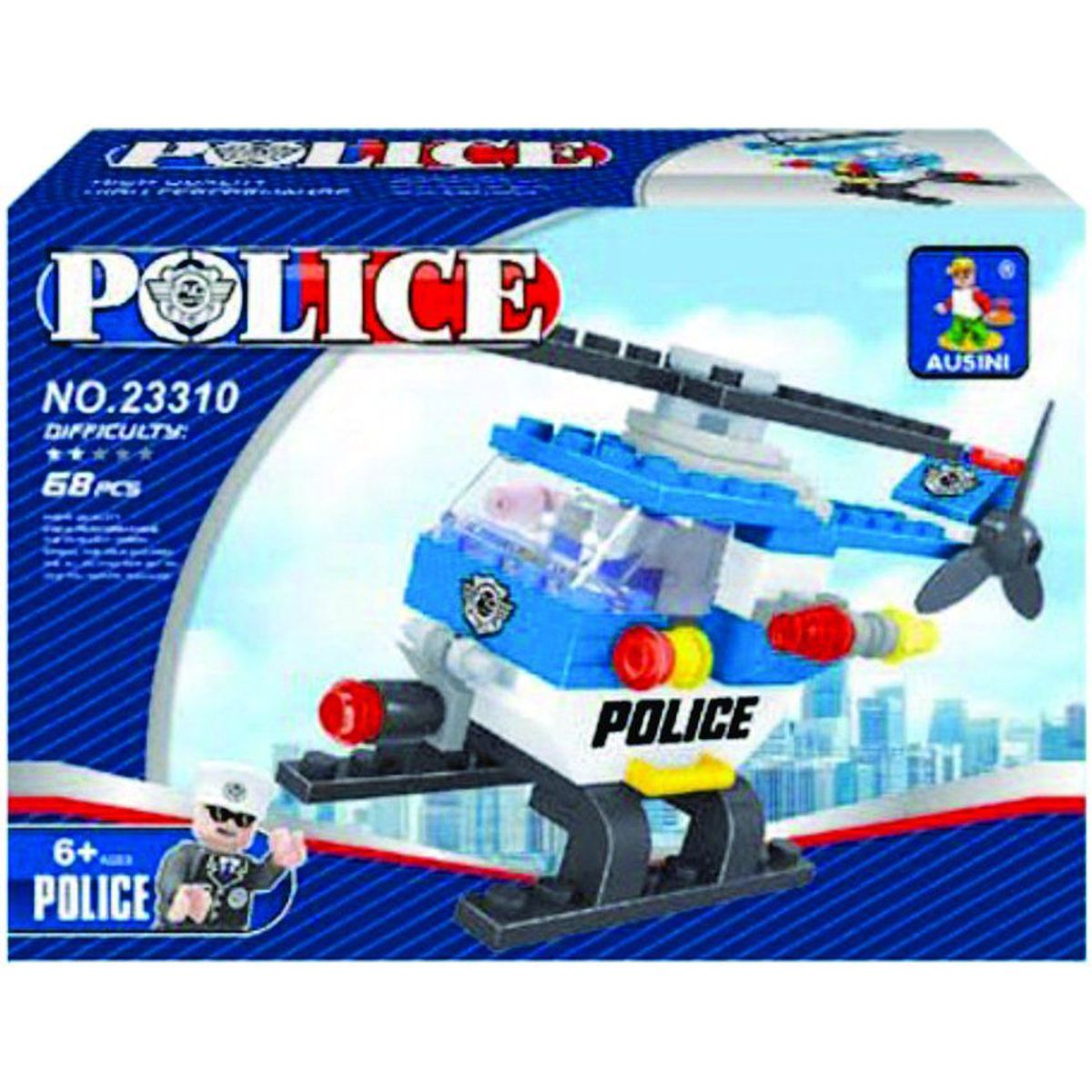 JUGUETELANDIA - Juego De Bloques Police 68 Piezas Caja