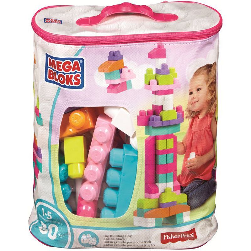 MATTEL - Mega Bloks Gran Bolsa Rosa Para Construir Mattel_.