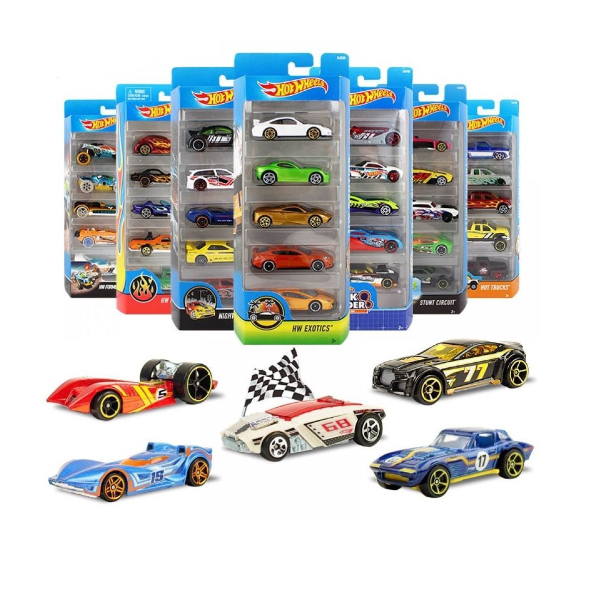HOT WHEELS - Carros Paquete De 5 Autos Basicos Hot Wheels Coleccionables