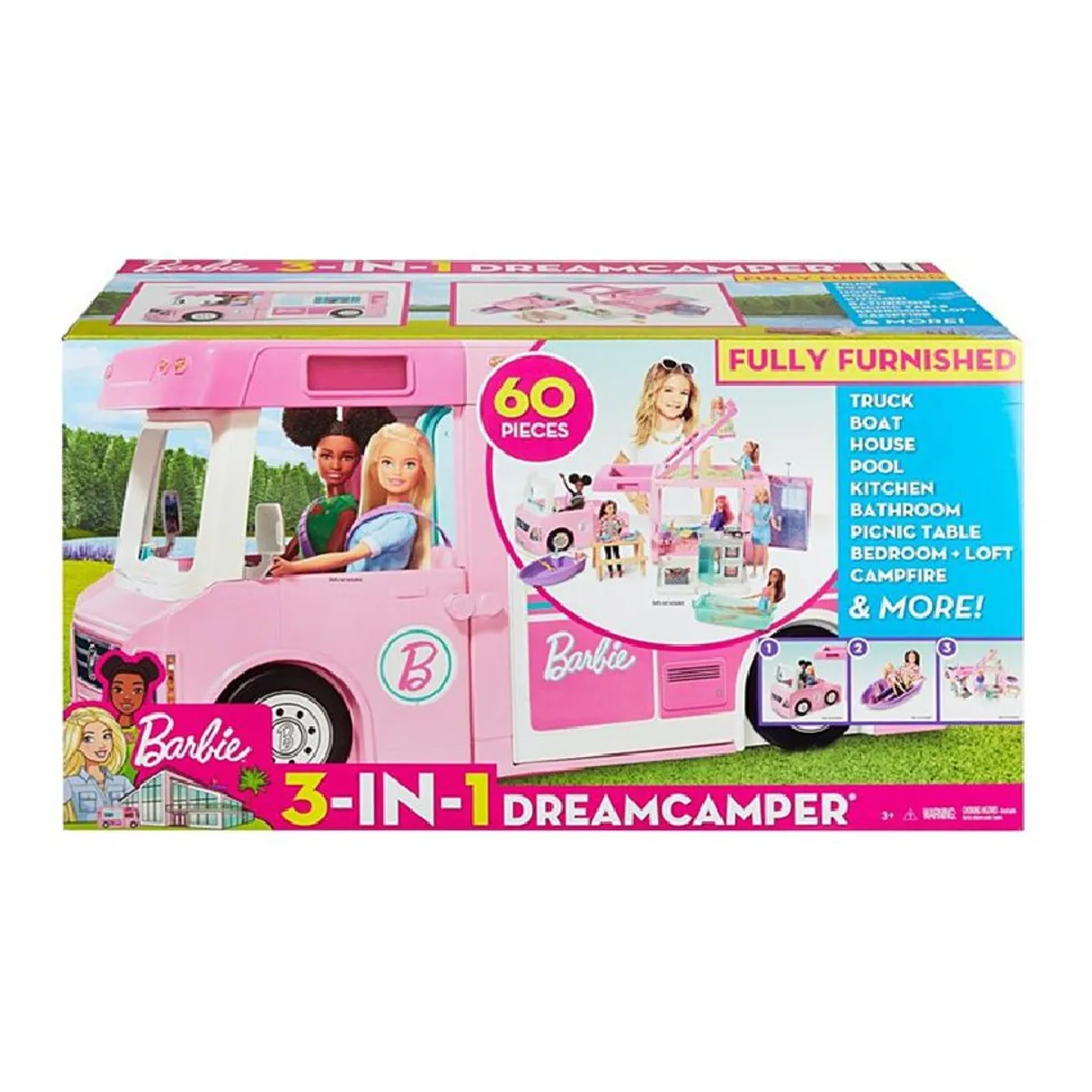 BARBIE - Barbie Cámper de Barbie 3 EN 1