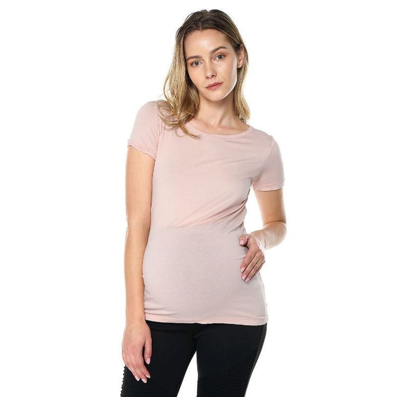 MOMS CLOSET - Camiseta Maternidad Mng Corta Palo Rosa Moms Closet.
