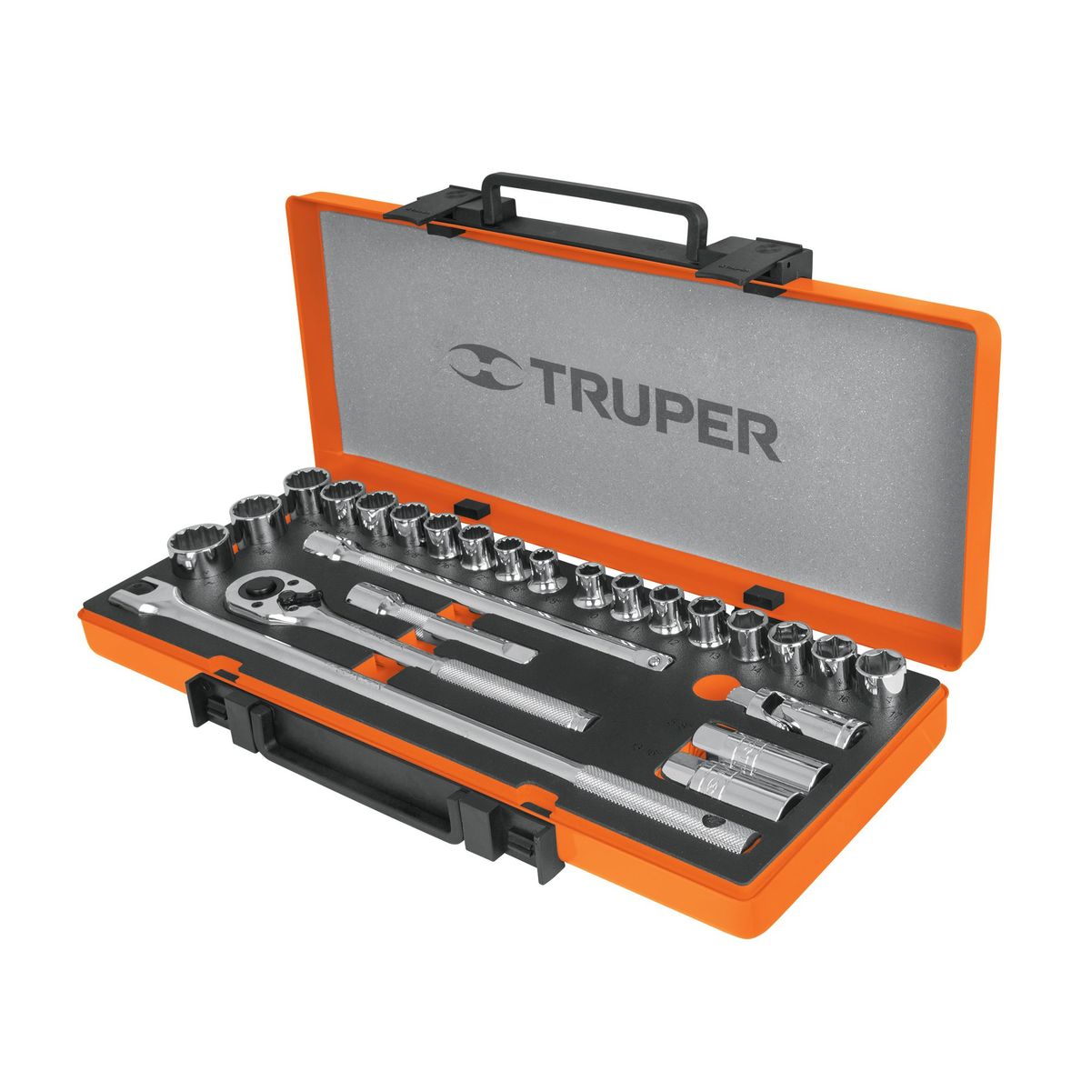 TRUPER - Juego De Copas Mixtas Con 25 Piezas, Cuadrante De 1/2" Truper