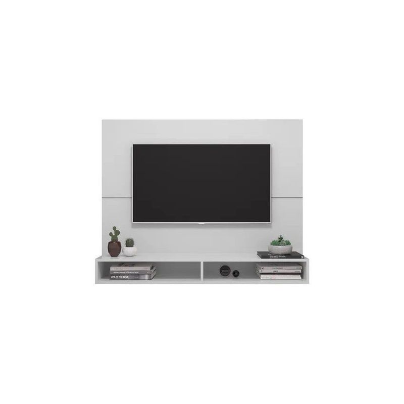 MULTIMOVEIS - Panel tv de 55 con doble repisa blanco