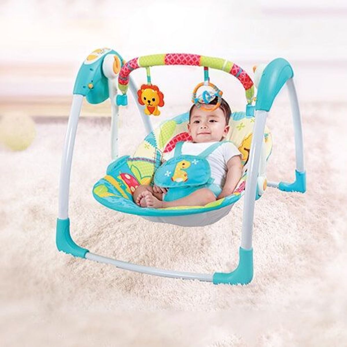 PREMIUM BABY - Columpio Mecedora Bebe Portátil PB2024 Premium Baby Azul