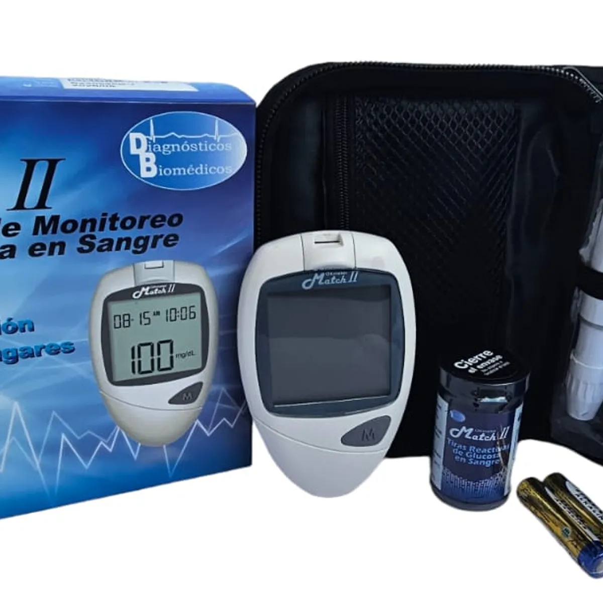 BIOMEDICS - Kit glucometro match ii 50 tiras 50 lancetas